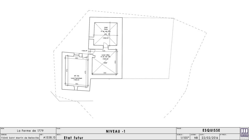 Plan architecte - Niveau -1