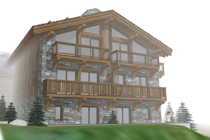 Les Chalets du Cheval Noir - Perspectives Demi-Chalet Saint Martin de Belleville Savoie France